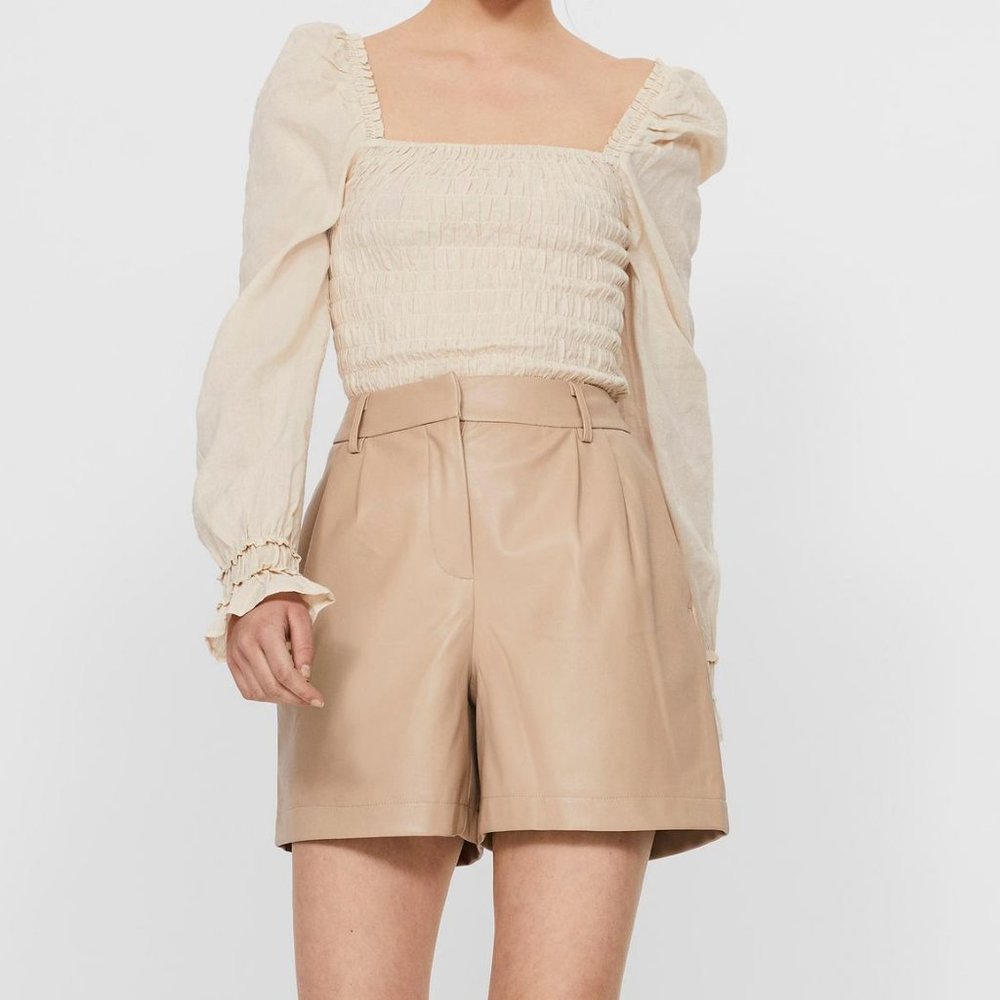 Vero Moda Solafie Faux Leather Shorts Size XL